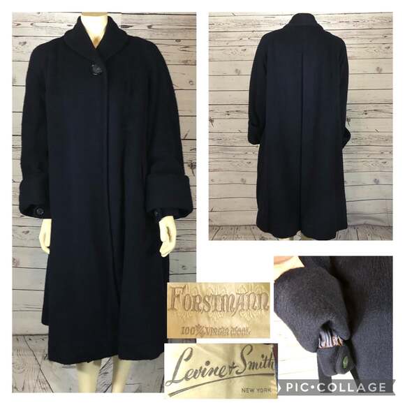 Vintage Forstmann wool retro swing coat by Levine & Smith New York size medium - Picture 1 of 17
